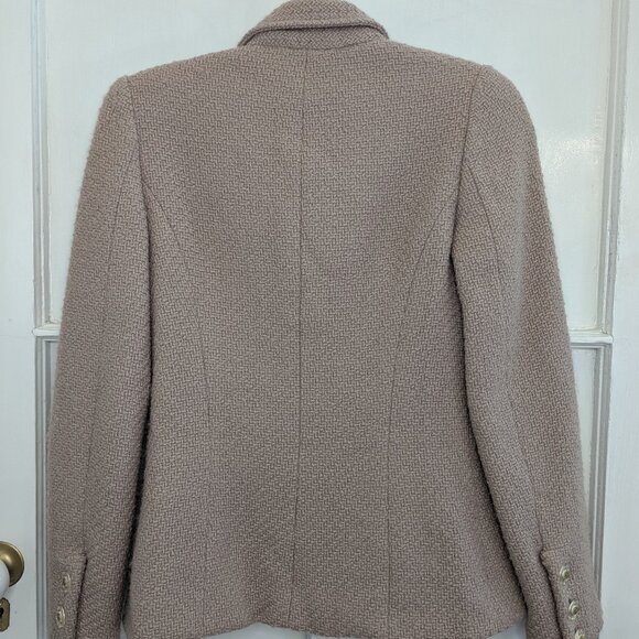 CHANEL Vintage Pale Pink Tweed Jacket Lucite CC Logo Buttons 1990s Women S M 4 6 - Picture 3 of 16